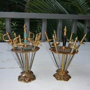Vintage Toledo Appetizer Picks Set of 2